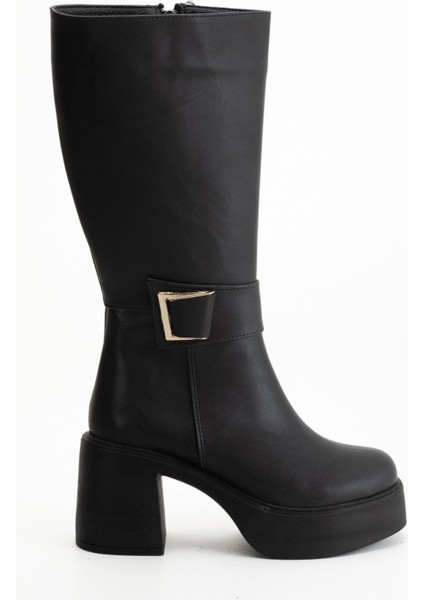 Kadın Aksesuarlı Kalın Taban & Topuklu Çizme 914311-Z