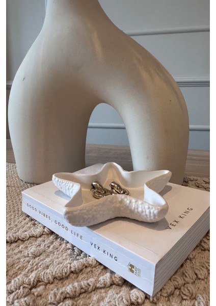 Deniz Kabuğu Mini Aksesuar Tabağı Dekoratif Beton