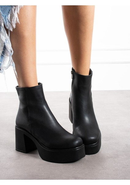 Sade Kalın Taban ve Topuklu Kadın Bot 914301-Z fırsatları