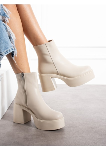Sade Kalın Taban ve Topuklu Kadın Bot 914301-Z fırsatları