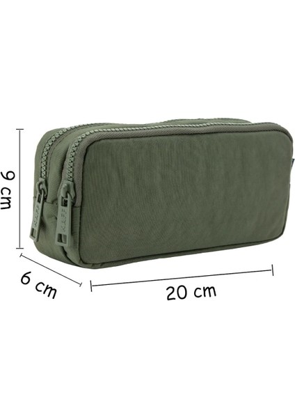 01105 Krinkıl Kumaş Kalem Kutusu Haki Yeşil indirimleri