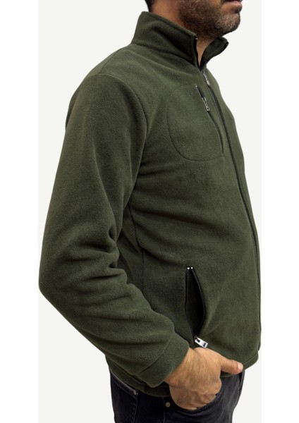 Unisex Anti-Pilling Tüylenme Yapmayan Polar Hırka, Fermuarlı 3 Cepli Dik Yaka Soğuk Geçirmez Polar modelleri