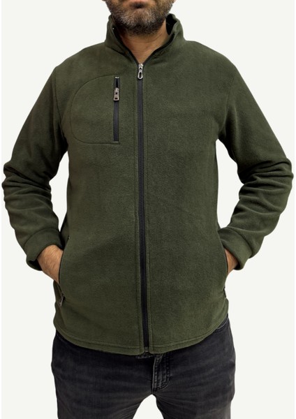 Unisex Anti-Pilling Tüylenme Yapmayan Polar Hırka, Fermuarlı 3 Cepli Dik Yaka Soğuk Geçirmez Polar fırsatları