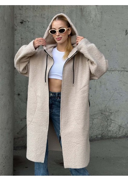 Kapüşonlu Fermuarlı Uzun Ceket fiyatları