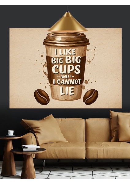 Kahve Yazısı Komik Slogan Dekoratif Kanvas - Mdf Ahşap Tablo modelleri
