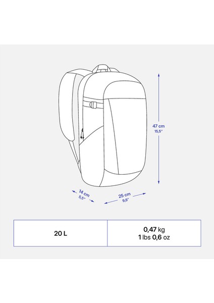 Outdoor Sırt Çantası - 20 L - Mor - NH Arpenaz 100 modelleri