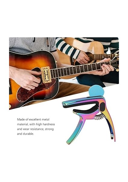 Gitar Için Kapo, Metal Gitar Kaposu, Akustik, Elektro Gitar, Bas, Ukulele, Mandolin ve Banjo Için Ses Ayarlama Aleti, 7,3 x 8,5 x 1,3 cm / 2,9 x 3,3 x 0,5 Inç indirimleri