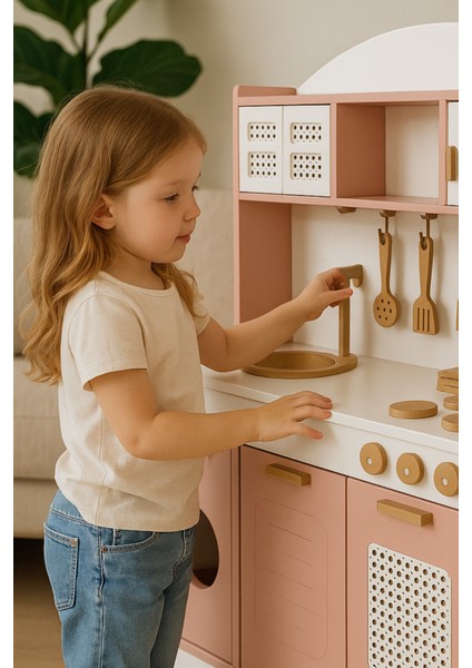 Çocuklar Için Eğlenceli Ahşap Oyuncak Mutfak Seti Elizya indirimleri