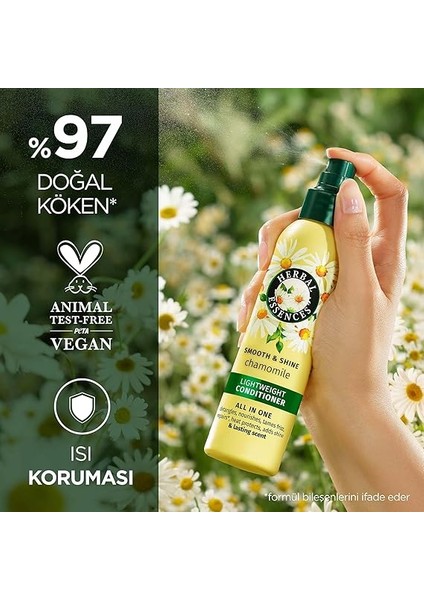 Essences Parlak ve Pürüzsüz Papatya Kokulu Hepsi Bir Arada Ağırlaştırmayan Sıvı Saç Kremi 145ML indirimleri