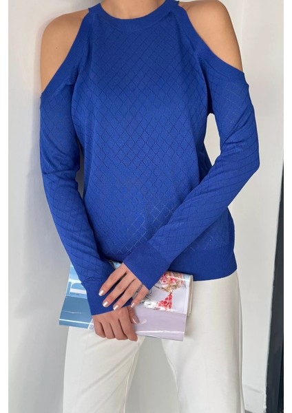 Omuz Dekolteli Kadın Triko Bluz P-00014620