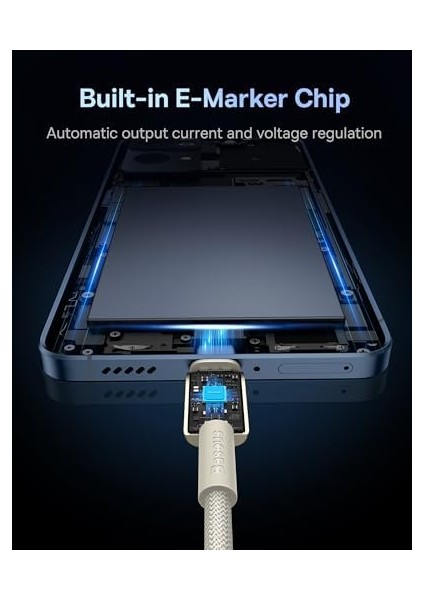 Hızlı Şarj Kablosu Type-C To Type-C 100W, 2m, Titanyum Galaksı Rengi fiyatları