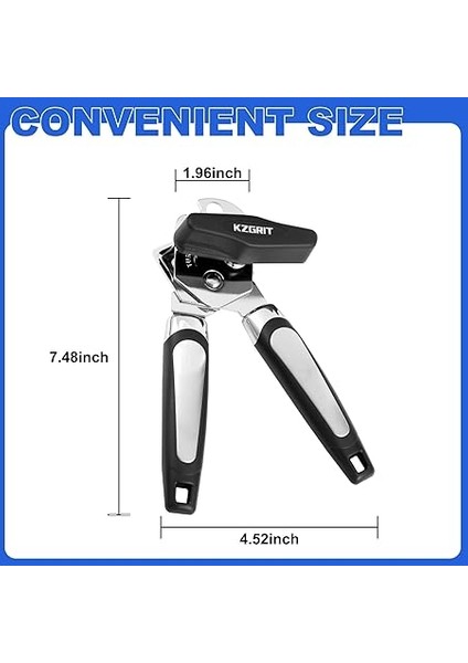 Manuel Konserve Açacağı, Gıdaya Uygun Paslanmaz Çelik, Pürüzsüz Kenar, Teneke Kapak Kavanoz Şişe Kapağı Açacakları Kaymaz Saplı ve Artrit Yaşlılar Için Ergonomik Dönüş Topuzu (Siyah) fiyatları