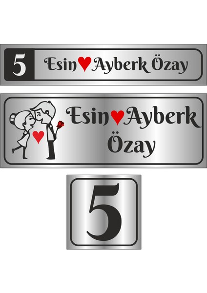 Metal Kapı İsimliği Gümüş Posta Kutusu 0012