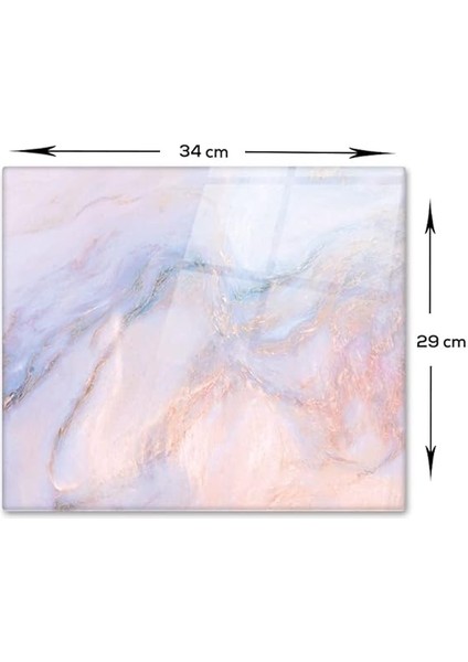 Supreme Mermer Görünümlü | Cam Kesme Tahtası (29CM x 34CM) fırsatları