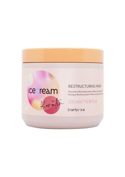 Inebrya Ice Cream Keratin Restructuring Yeniden Yapılandırıcı Maske 500ML