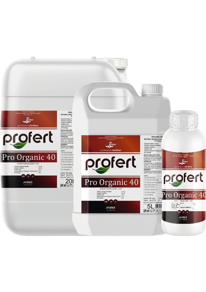 Pro Organıc 40 Sıvı Organik Gübre – Bitki Gelişimi ve Toprak Yapısını Destekleyici – 20 L