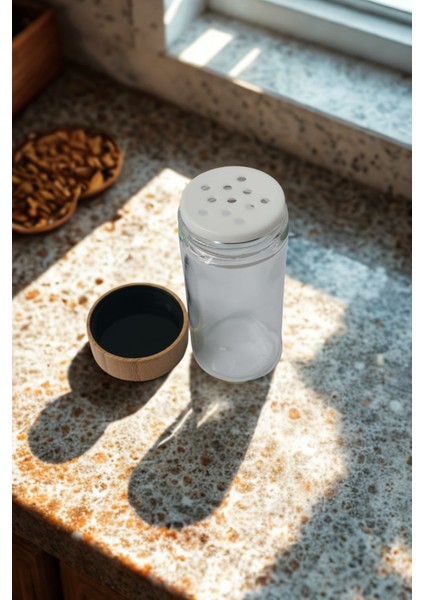 Mivora Cam 5’li Baharatlık Takımı Bambu Standlı Döner Tasarım modelleri