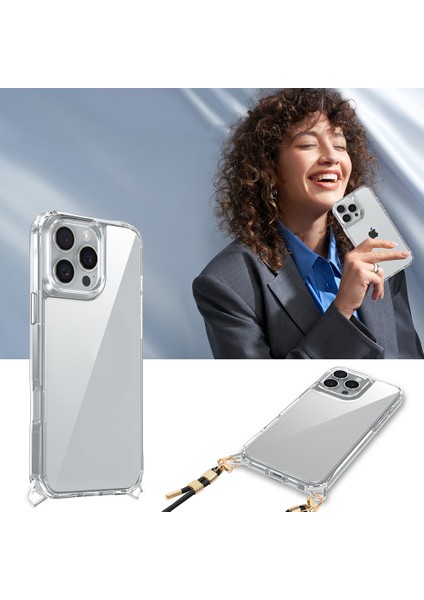 iPhone 16 Pro Max Kılıf Airbagli Takılabilir Askı Aparatlı Nxxa Snap Silikon Kapak-Şeffaf indirimleri