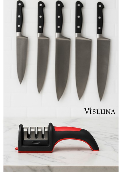 Profesyonel Bıçak Bileme Aleti Taşınabilir 3 Açılı Çelik Elmas Seramik Tungsten Bıçak Bileyici