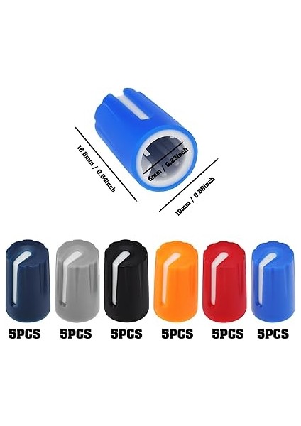 30 Adet Potansiyometre Kontrol Düğmesi 6 mm D270 Mikser Kolu Döner Düğme Elektro Gitar Amplifikatörü Stereo Sistemleri Bas Ses Tonu Karışık Renk fırsatları