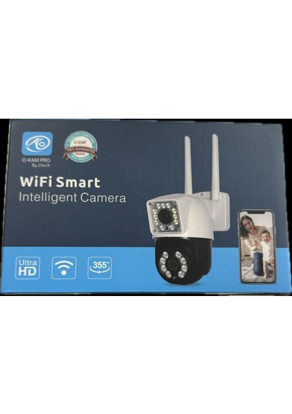 3012 Wifi 2lens Alarm+Siren+Işık+Sesli Kamera