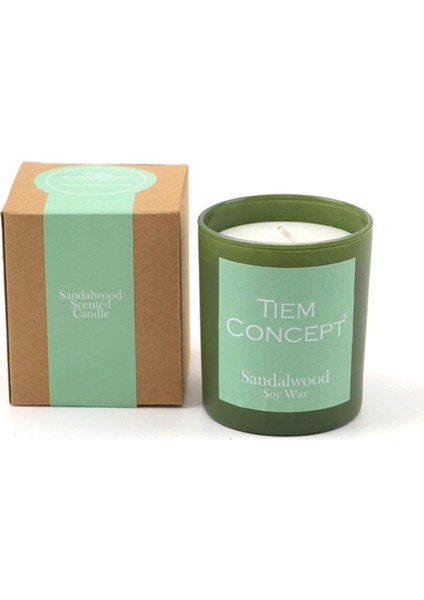 Tiem Concept %100 Soya Mum Sandalağacı Kokulu Yeşil Renkli Kutulu Bardak Mum fiyatları