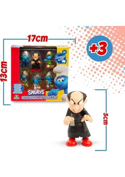Preziosi Şirinler - 3 Yaşından Büyük Çocuklar Için Gargamel, Gözlüklü, Mucit, Güçlü, Fırtına ve Zambak 5,5 cm Boyutlarında 6 Karakterden Oluşan Set modelleri