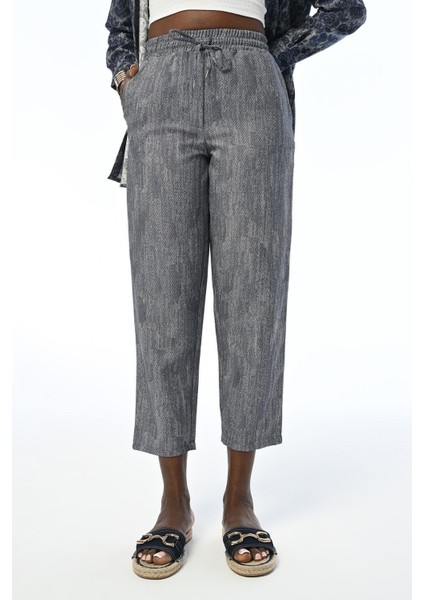 Kadın Lacivert Rahat Kalıp Pantolon modelleri