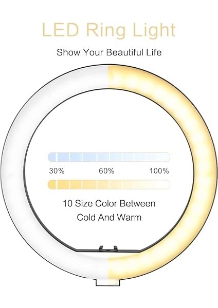 10 Inch Youtuber LED Işıklı Halka Telefon Tutuculu 10 Inch 26 cm Selfie/yayıncı/makyaj Işığı 210 cm Tripod F08 modelleri