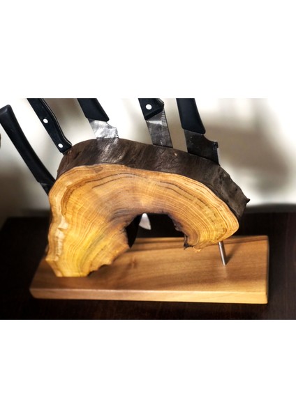 El Yapımı Kiraz ve Ceviz Ağacı Magnetli Bıçaklık | Rustik Mutfak Dekoru | Organik Form & Güçlü Neodyum Mıknatıs modelleri
