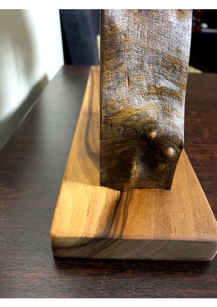 El Yapımı Kiraz ve Ceviz Ağacı Magnetli Bıçaklık | Rustik Mutfak Dekoru | Organik Form & Güçlü Neodyum Mıknatıs