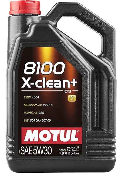 8100 X-Clean+ Plus 5W30 5 Litre Motor Yagi