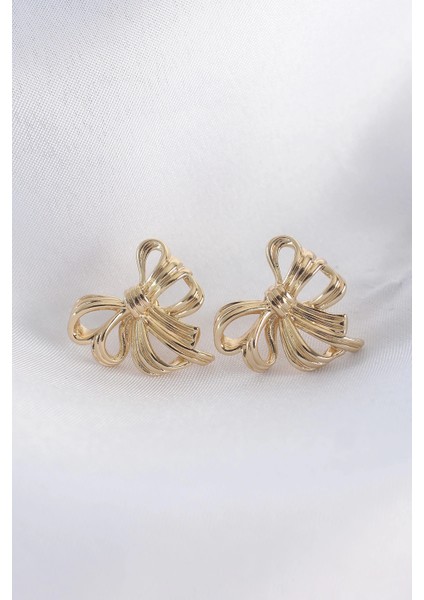 Bfs Pirinç Gold Renk Fiyonk Küpe