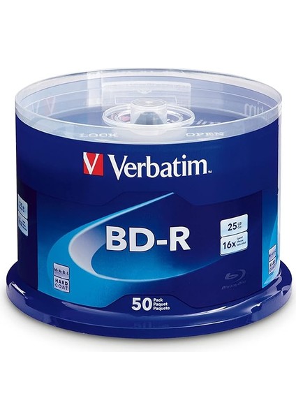 25 GB 6 x Blu-Ray Tek Katmanli Kaydedilebilir Disk Bd-R, 10 Disk Mili 97238 – 50PK Mil