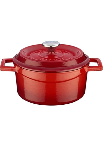 Döküm Yuvarlak Tencere, Trendy, 16CM, Kırmızı