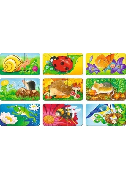 73139 Puzzle Bahçe Hayvanları, 9 x 2 Parça modelleri