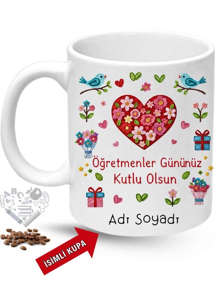 Öğretmenler Günü Hediyesi Isimli Baskılı Porselen Kupa Bardak fiyatları