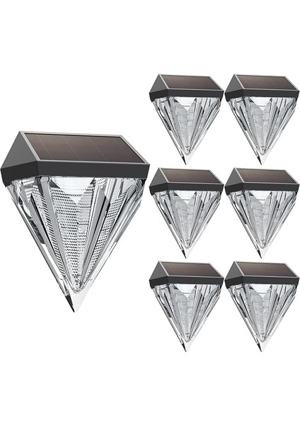 Vista 2 Adet Elmas Görünümlü Güneş Enerjili Bahçe Aydınlatması, Solar Duvar Bahçe Işıkları
