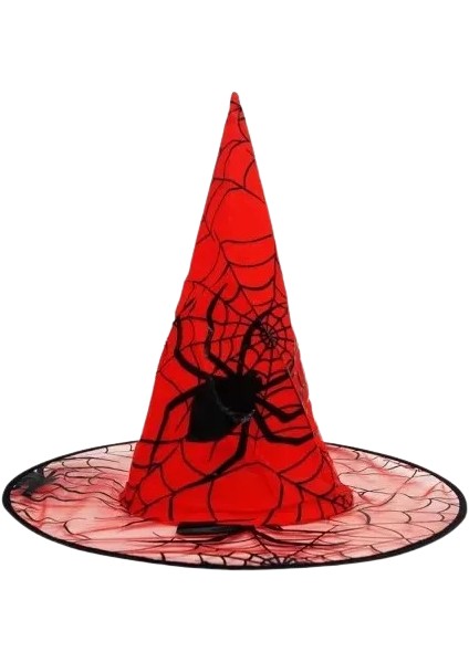 Hallowen cadı şapkası Kırmızı Dev Örümcek Desenli fiyatları