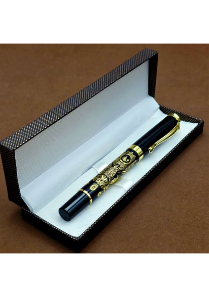 Büro Ev Ofis Hediyesi Için Kutulu Osmanlı Tuğralı Stil Metal Kalem