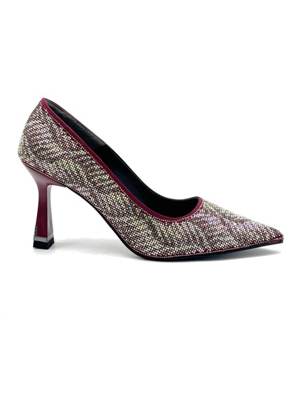 (Park Moda) Damla Taş Detaylı Topuklu Kadın Ayakkabı Bordo