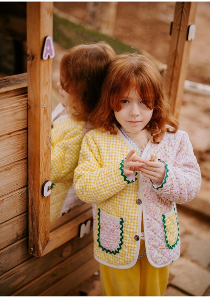 Flower Garden Peluş Detaylı Ceket modelleri