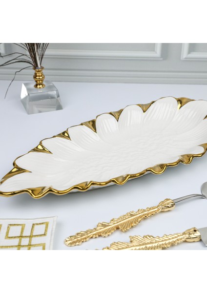 Royking Flora Gold Oval Sunum Tabak 49*22 cm Sln 012 fiyatları