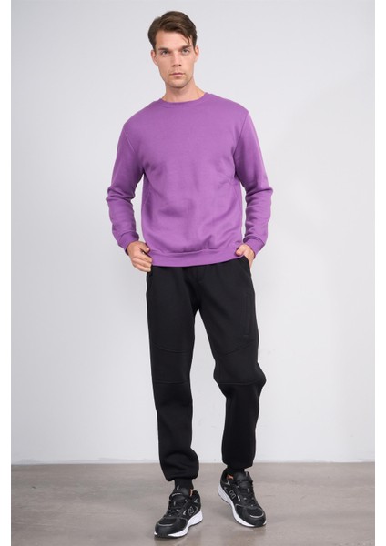 842 Erkek 3 Iplik Manşet Paça Eşofman Alt Siyah