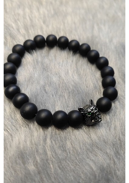 Lastikli Doğal Oniks Taşlı Erkek Bileklik EY38 fiyatları