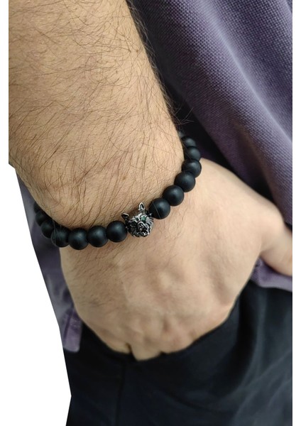 Lastikli Doğal Oniks Taşlı Erkek Bileklik EY38 modelleri