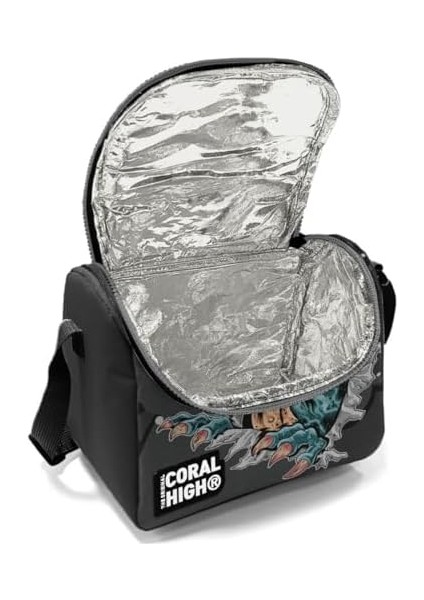 Erkek Okul Okul Beslenme Çantası - Siyah Gri Dinazor - Astarlı fiyatları