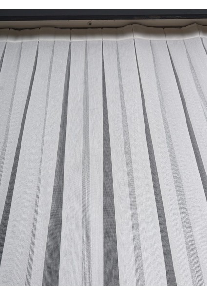 Ozi Yeni Sezon Çizgili Örme Tül Perde (1/3 Sık Pile) indirimleri