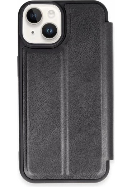 iPhone 15 Kılıf Flip Cover - Siyah (K95)
