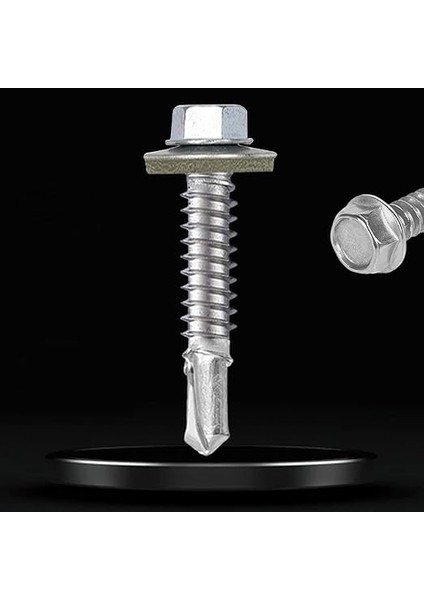 Trapez Çatı Vidası 5.5X32 mm Paket 100 Adet Matkap Uçlu Sac Akıllı Vida Çatı Panel Metal Ağaç Vidası